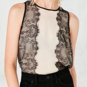 URBAN OUTFITTERS SHEER LACE CROPPED TOP